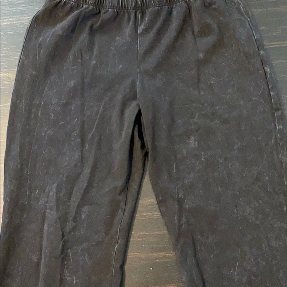 Black flare distressed pants